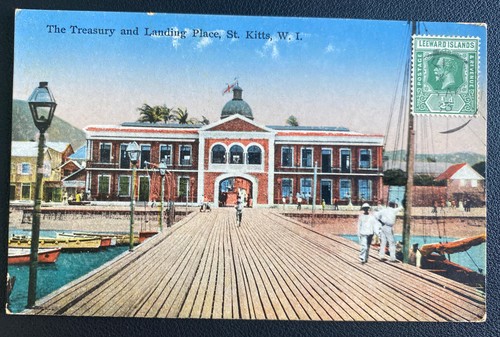 1933 Leeward Island Ansichtskarte Cover Schatzkammer und Landeplatz