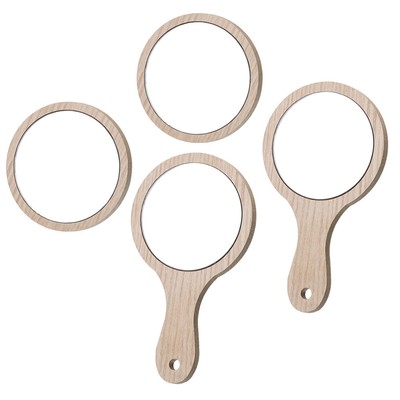 Baluue Kompaktspiegel Aus Bambus – Kleiner Faltbarer Taschenspiegel Für Make-up Unterwegs, 7x6,5 Cm – Ideal Für Handtasche & Reise