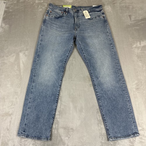 Levi's 502 Premium Jeans Men's 34x30 Tapered Leg Blue Stretch Denim Light Wash