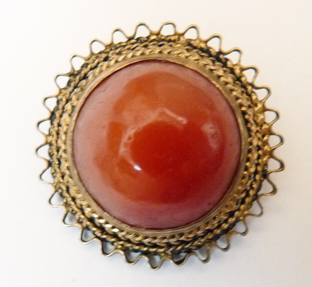 Broche Vintage Petite En Métal Doré - Début Des Années 1900 (Début Du 20e Siècle) - Occasion