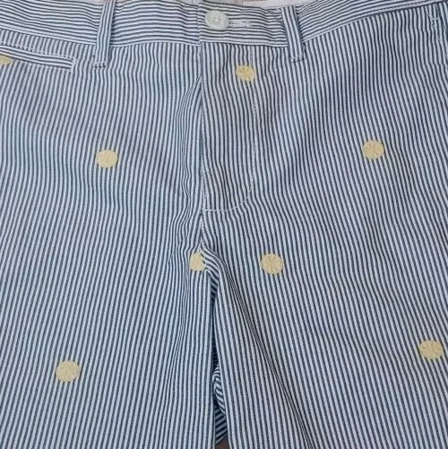 Pantalones Cortos Chinos Original Penguin Hombres Talla 31 Náuticos Rayas Limón Playa Costero Foto 4 de 4
