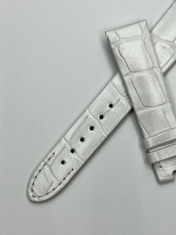 Ремешок для часов Patek Philippe Alligator белый жемчужный от оригинального производителя 17 мм x 14 мм 17 x 14 НОВЫЙ! - Изображение 2 из 4