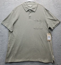 Frye and Co. Polo Shirt Mens 2XL Green Cotton Classic Short Sleeve Slit Collared