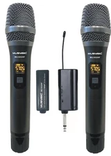 MUSYSIC 2-Channel Professional UHF Handheld Wireless Microphone System MU-H2UHF
