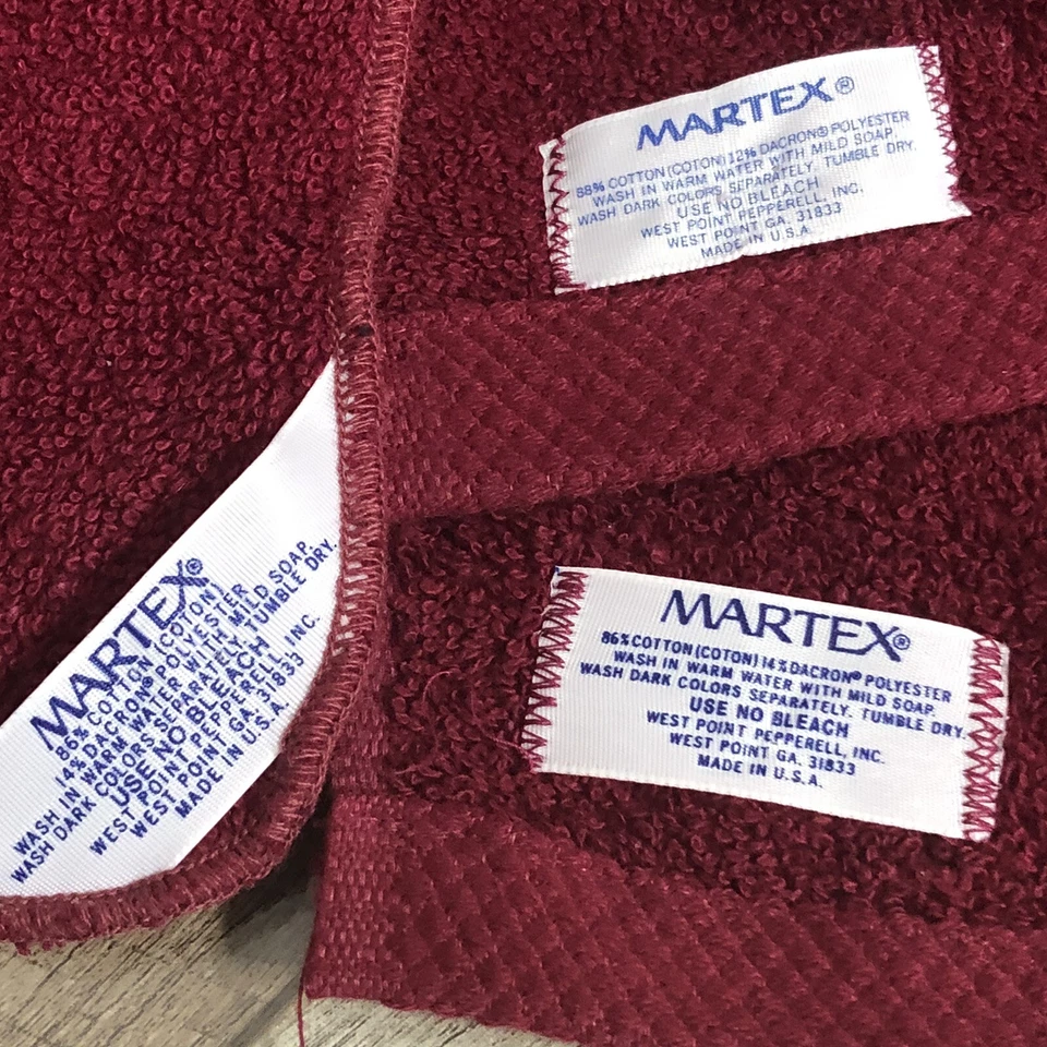 Винтажный MARTEX 3 шт. полотенце комплект бордовый кружевной 1 ванна 1 рука 1 мочалка - Изображение 4 из 4