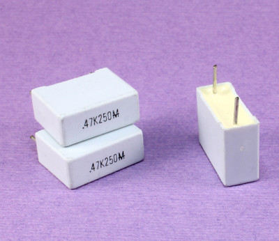 10pcs Mallory  .47uF 250v  Box Capacitor, 10%,   .47K250M