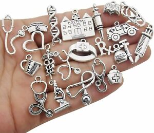 10 Assorted Charms Antique Copper Tone Mixed Pendants Jewelry Making Supplies
