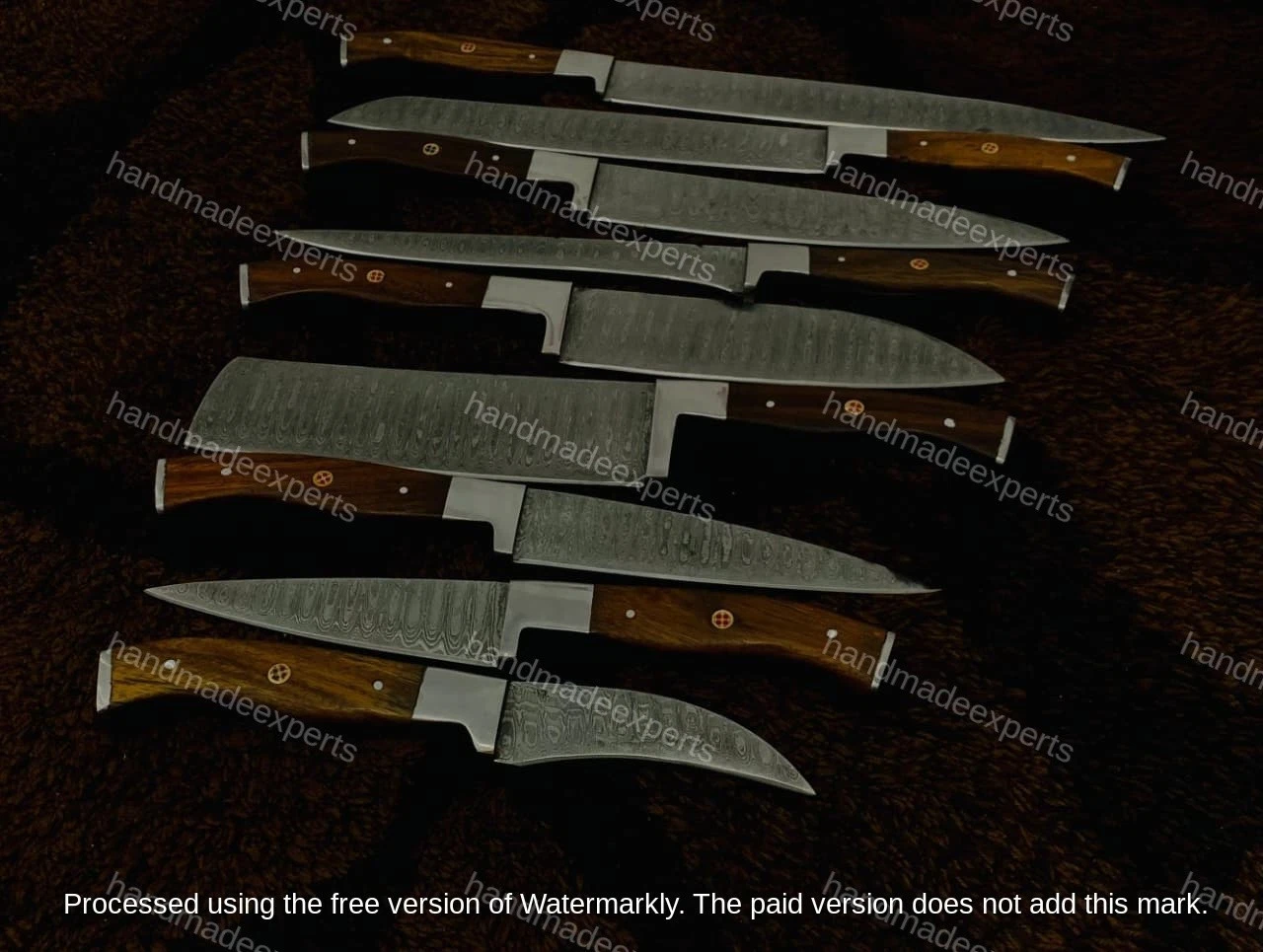 Premium Handmade Damascus Steel 9 Pcs Chef Knife Set Kitchen Set With Sheath
