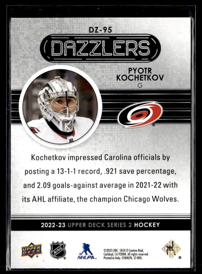 2022-23 Upper Deck Series 2 Dazzlers Blue #DZ-95 Pyotr Kochetkov - Image 2 of 2