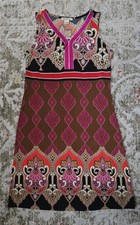 Liz Claiborne Midi Dress Womens Size M Sleeveless Pullover Stretch V Neck Boho