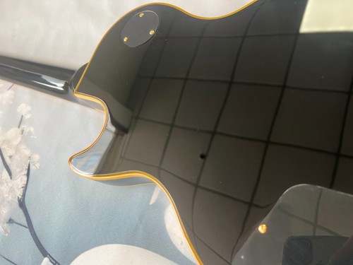 Presale Chibson Black LP Electric Guitar Gold Part Black Pickguard 2H Pickups - Picture 15 of 19