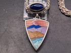 MARK JIMENEZ APACHE NATIVE AMERICAN STERLING SILVER LANDSCAPE PENDANT TURQUOISE — photo 6