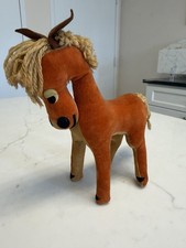 Vintage 1960's DAKIN Dream Pet - Dark Orange Velvet Horse Pony - JAPAN