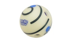 Wobble Wag Giggle Interactive Ball Dog Toy Plastic Giggle Sound Cream Blue