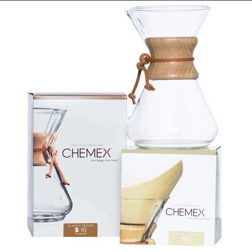Chemex Bundle - 10 Cup Classic Series 100 ct Filters -Msg Me To Buy Separately 