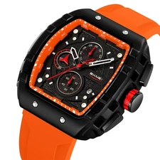 SKMEI Men Rectangle Wristwatch Multifunction Calendar Date Male Quartz Watches