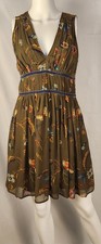 Abercrombie & Fitch Butterfly Dark Olive Green Fairy/Cottage/Indie Sundress M