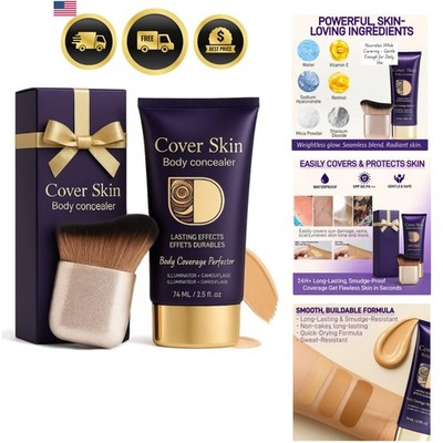Waterproof Body Concealer With Brush Buildable Coverage for Skin Tones