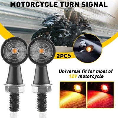 Motorcycle Black Bullet LED Signals Turn Brake Light Amber Red fit Yamaha Honda