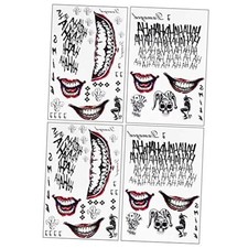 4 Sheets Halloween Temporary Tattoos Sticker for Costumes A