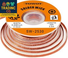 Solder Wick Braid 10Ft Desoldering Wick Braid Remover Tool with Flux No-Clean So