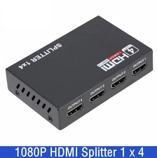 HDMI Splitter 1 In 4 Out 4K UHD HD 1080P 4-Port Repeater Splitter Amplifier 1x4