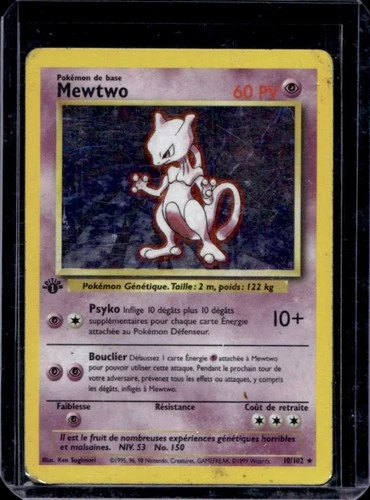 1999 Pokemon 1st Edition Mewtwo Holo Rare #10/102