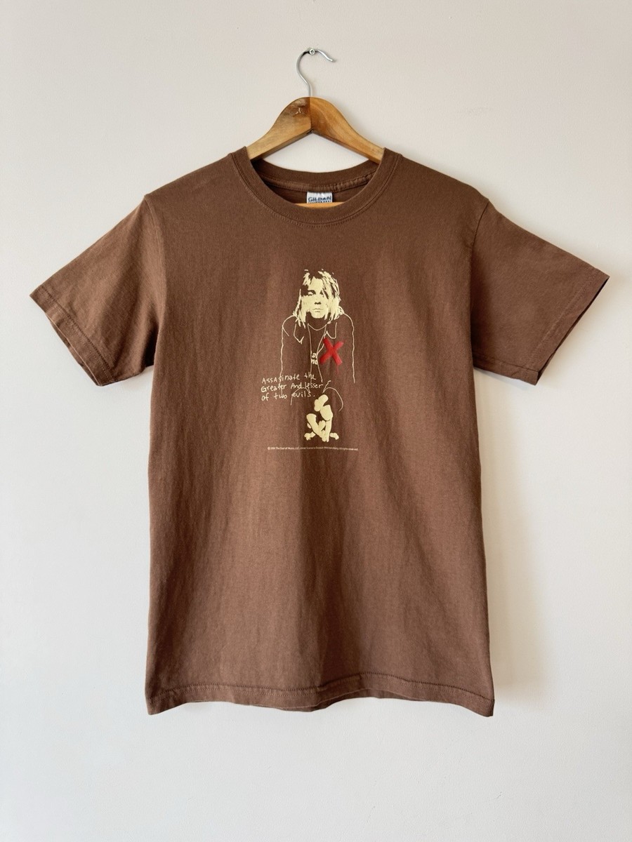  Cobain Tシャツ XL ダークブラウン Vintage Kurt Cobain 2006 Band Rock Brown T-shirt Nirvana Rare Tee