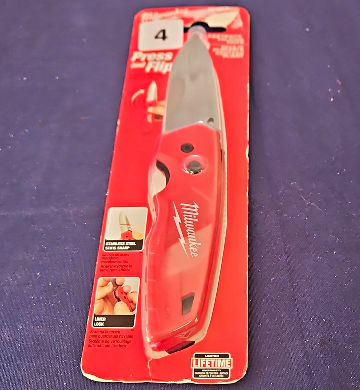 Milwaukee Fastback 48-22-1520 Folding Knife Liner Lock Red Stainless Steel