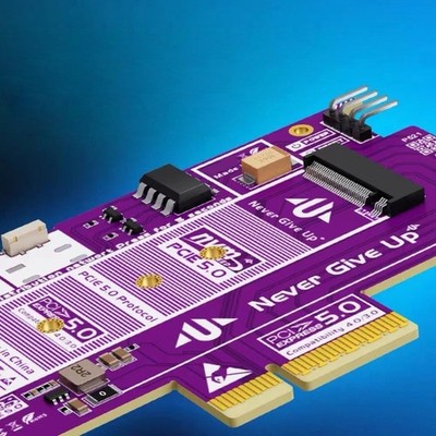 Aluminum PCIe5.0 4X to M.2 NVMe Adapter Supporting Remote PC Power Management