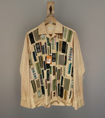 Etro 39 Italy Vintage Neu mit Etikett Gobelin Band Bohemian Patchwork Retro Shirt Gr. M