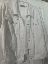 Quacker Factory Women's White Denim Jacket Size 2X
