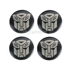 4x 69mm Matte Black Transformers Autobots Car Wheel Center Cap Cover Emblem