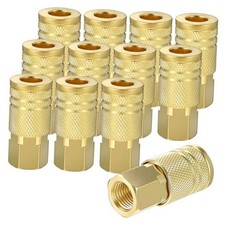 12Pcs 1/4-Inch Brass Female Industrial Couple, Quick Connect Air Hose