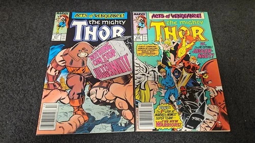 1989 MARVEL COMICS THOR NEWSSTAND SET #411-412 VF+ VINTAGE 1ST APP NEW WARRIORS