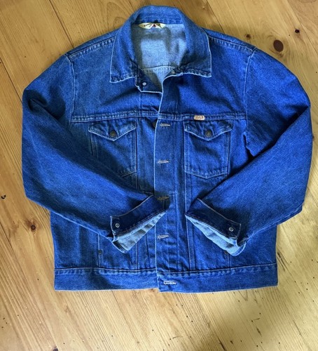Vintage 80s RUSTLER Denim Jean Jacket Trucker Blue Jean Large USA Oversized - Picture 12 of 14