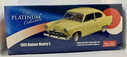Sun Star The Platinum Collection 1:18 1951 Kaiser Henry J. Yellow Die-cast NIB - Picture 3 of 10