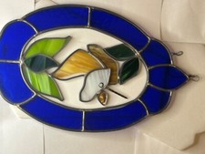 Beautiful vintage hanging stained glass unicorn