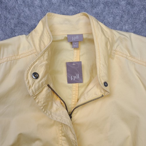 Chaqueta para mujer J. JILL talla M amarilla con cremallera manga larga cintura ceñida cuello falso - Imagen 3 de 11