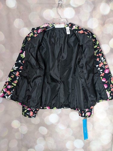 First Issue Women's Black W/ Pink Floral Blazer Jacket NWT Size Large - Picture 3 of 15