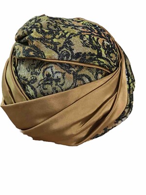 Vintage Sakowitz salon hat Brown Leather Hat with Fox Trim - Sakowitz Furs main image 4