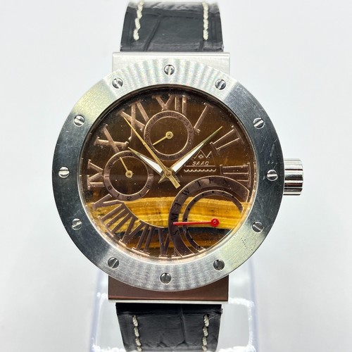 Montre chronographe homme SAAD PARTNER AW18/106 quartz 40 mm pierre naturelle Japon