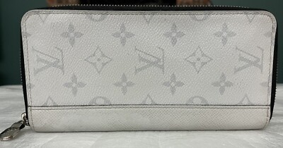 Louis Vuitton Monogram Taigarama White Zippy Zip Long Wallet purse