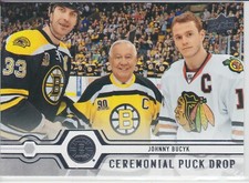 2019-20 Upper Deck Series 1 Ceremonial Puck Drop #CPD-3 Johnny Bucyk Bruins SSP