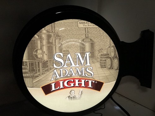Sam Adams Beer Large Light Up Pub Sign Two Sided Boston Lager Display - Picture 2 of 12
