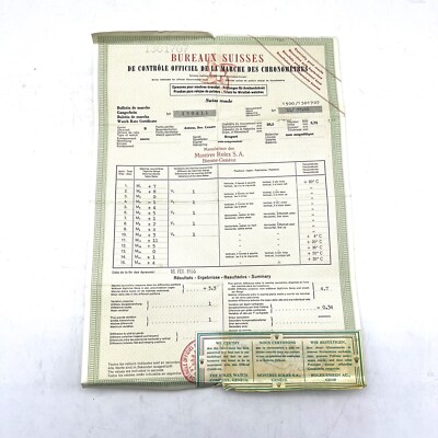 Garantiezertifikat Rolex 1966 BUREAUX SUISSE Chronometer Chronometre