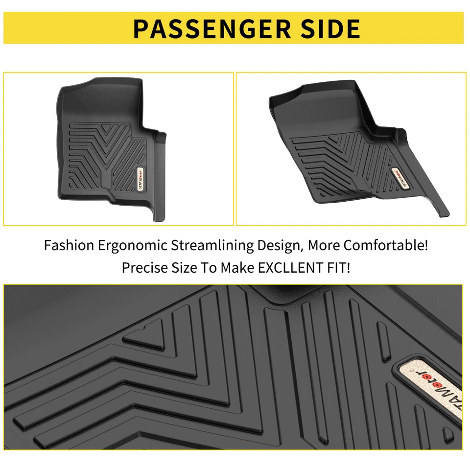 YITAMOTOR TPE Floor Mats Floor Liner for 2010-2014 Ford F-150 F150 SuperCrew Cab - Image 4 of 4