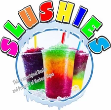 Slushies Vinyl Decal 14" Shave Concession Ice Cream Food Truck Cart Menu Sticker