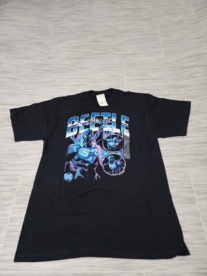 NWT Blue Beetle DC Comic Graphic Black T-Shirt Adult Size L