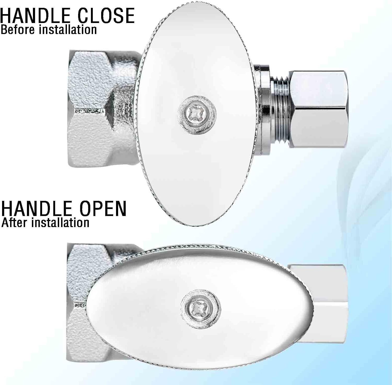 Sturdy Brass Toilet Shut Off Valve Easy Installation Sleek Chrome